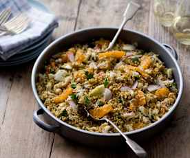Fennel, freekeh and orange salad