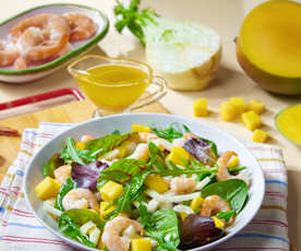 Gamberi in insalata esotica