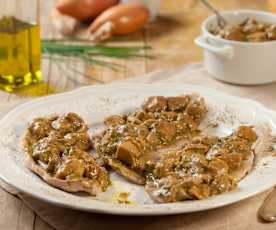 Vitello ai funghi porcini con salsa aromatica