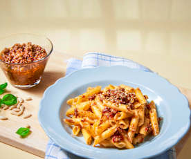 Pasta con pesto rosso (senza glutine)