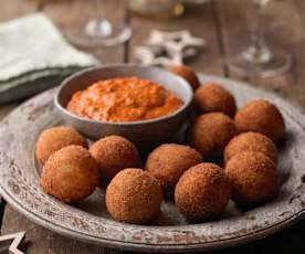 Crab Croquettes with Romesco Sauce