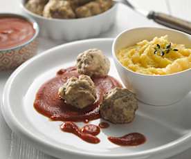 Masové kuličky s polentou