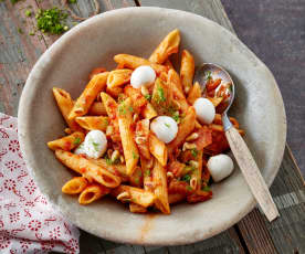 Pasta with fennel and tomato sauce