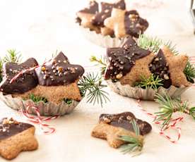 Galletas con baño de chocolate y nueces pacanas