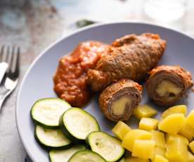 Rollitos de ternera a la pizzaiola