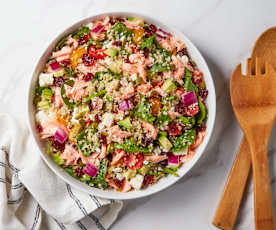 Salmon, Quinoa, Feta and Vegetable Salad