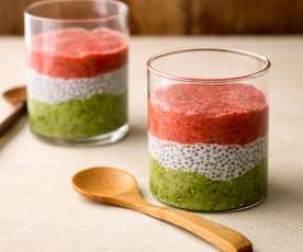 Kiwi en frambozen chia pudding (zonder toegevoegde suiker)