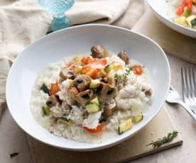 Risotto con verdure e sogliola