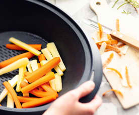 Steamed Carrots and Parsnip Batons