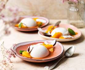 Panna Cotta à la noix de coco et aux oranges caramélisées