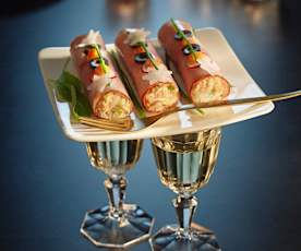 Schinkenrollen mit französischem Salat