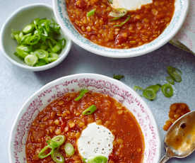 Linsen-Tomaten-Suppe