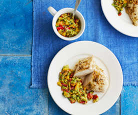 Hähnchen mit Avocadosalsa