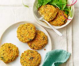 Galettes de quinoa aux légumes râpés