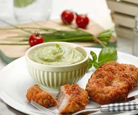 Holandský řízek s bramborovo-brokolicovým pyré