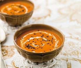 Sopa de feijão branco e tomate