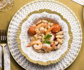 Insalata di gamberi e fagioli cannellini