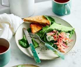 Greens and Ham Egg White Omelet (Diabetes)