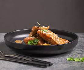 Łosoś teriyaki (sous-vide, z osłoną noża miksującego)