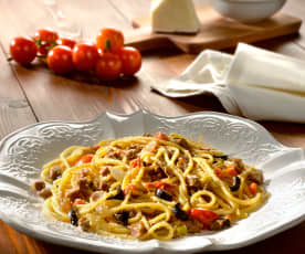 Spaghetti mit Lammragout 