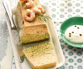 Terrine cá hồi với sốt tiêu kem