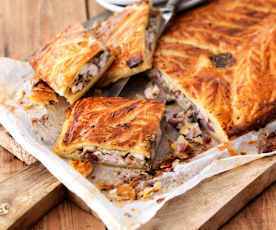 Feuilleté de volaille aux pommes et champignons