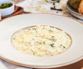 Risoto de pera com gorgonzola