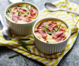 Clafoutis de haricots verts au bacon