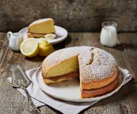 Torta paradiso con mousse alla crema gianduia