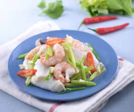 Prawns and Cuttlefish with Celery