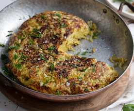 Tortilla de pommes de terre en spaghetti