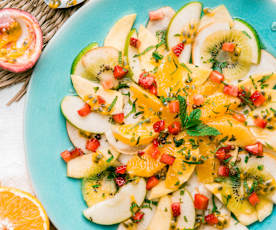 Carpaccio de fruits au sirop de fleur d'oranger