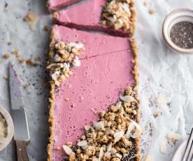 Tarta de frambuesa e hibiscus.