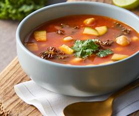 Sopa de garbanzo, kale y calabacita