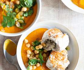 Menu à petit prix - Ballotines de dinde, purée patates douces-carottes