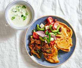 Chicken gyros with tzatziki