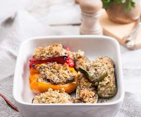 Warzywa faszerowane kurczakiem i ryżem z pietruszkową kruszonką