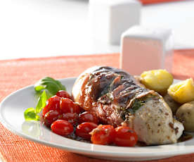 Hähnchenfilet mit Balsamico-Tomaten und Kartöffelchen