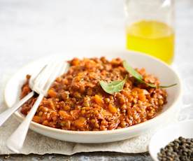 Bolognaise aux lentilles vertes