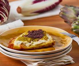 Crêpes al radicchio e carciofi