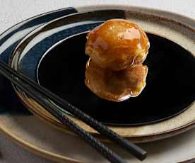 Mordiscos cristal al caramelo con crema de naranja