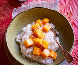 Kokosmilchreis mit Mango-Topping