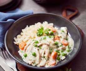 Hühnerfrikassee aus Hähnchenkeulen