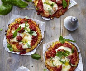 Minipizzas sur une base chou-fleur-fromage