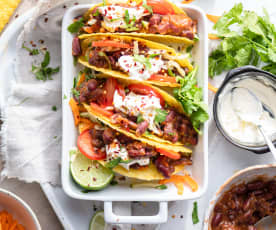Tacos con verdure e fagioli