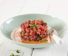Tartare de thon et gaspacho