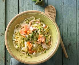 Lachs-Linguine