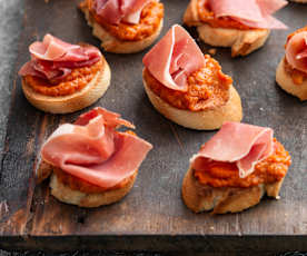 Sofrito Toasts with Serrano Ham