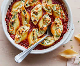 Conchiglioni aux blettes et au saumon