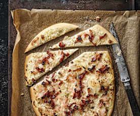 Tarte flambé con pancetta